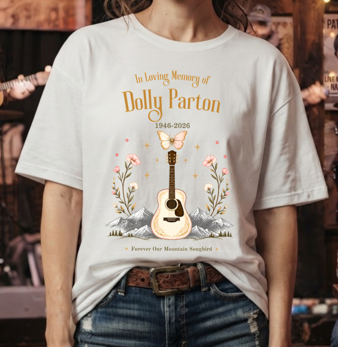 Dolly Parton In Loving Memory T-Shirt - Forever Our Mountain Songbird