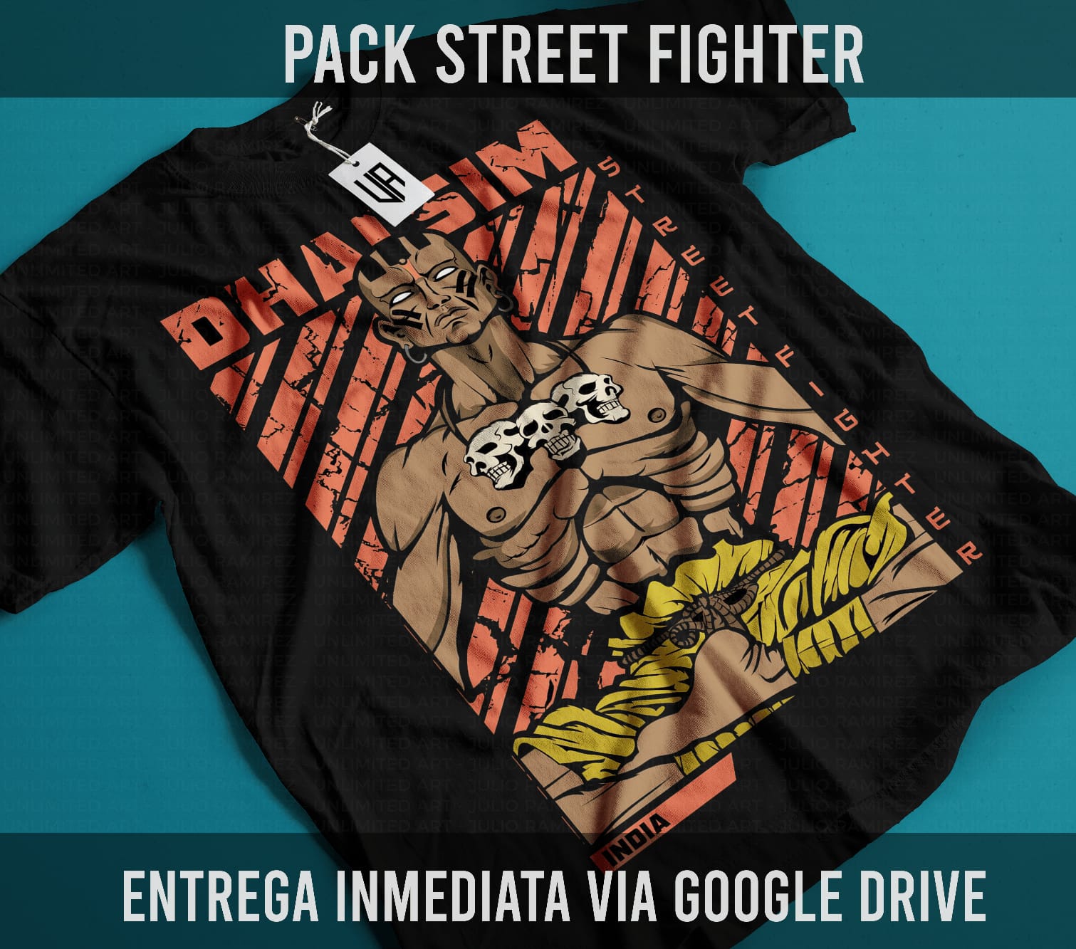 Dhalsim Street Fighter graphic tee - black