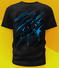 Carolina Panthers Ripped Claw Design Tee on black shirt
