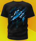 Detroit Lions Ripped Claw Design Tee on black shirt