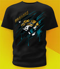 Jacksonville Jaguars Ripped Claw Design Tee on black shirt