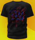 New York Giants Ripped Claw Design Tee on black shirt