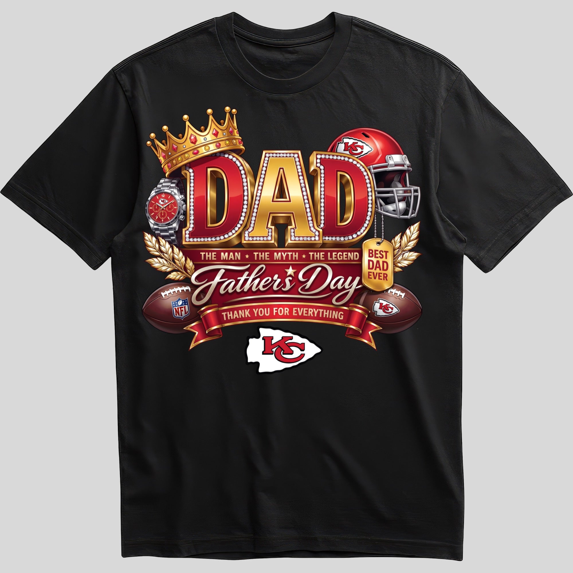 fdnfl116 Dad The Man The Myth The Legend Father's Day T-Shirt