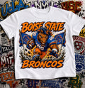 Boise State Broncos Football Shirt - Buster Bronco mascot in BSU football gear