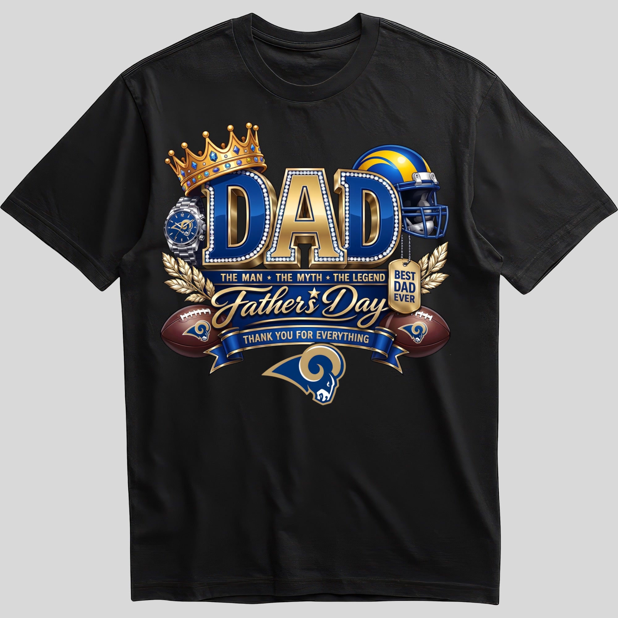 fdnfl105  Dad The Man The Myth The Legend Father's Day T-Shirt