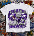 Kansas State Wildcats Football Shirt - Wildcat mascot in K-State football gear