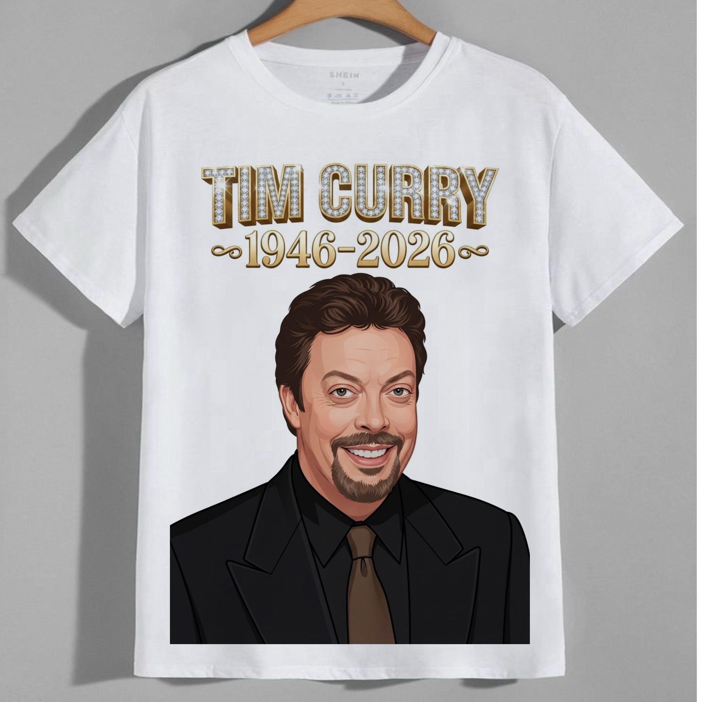 Tim Curry 1946-2026 gold edition tribute graphic tee
