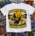 Arkansas-Pine Bluff Golden Lions Football Shirt - Lion mascot in SWAC gear