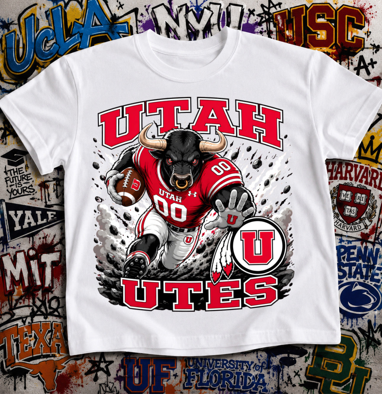 Utah Utes Football Shirt - Bison mascot in Utah football gear