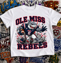Ole Miss Rebels Football Shirt - Rebel shark mascot in SEC gear