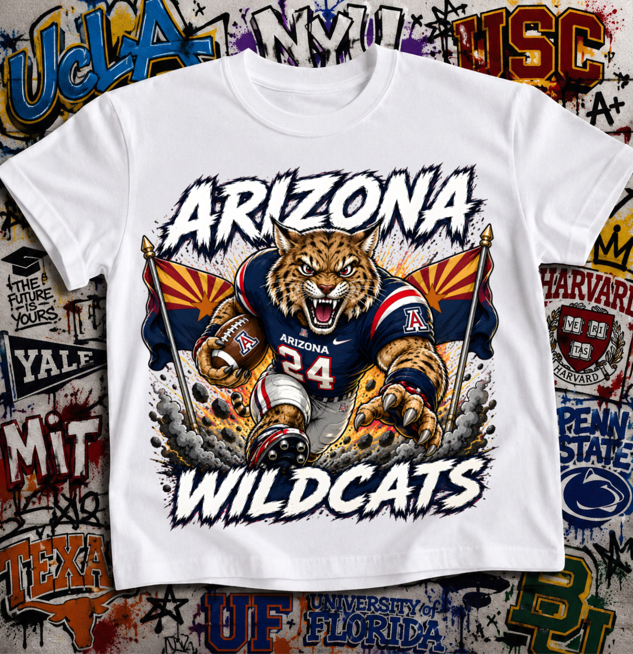 Arizona Wildcats Football Shirt - Wildcat mascot in Arizona football gear
