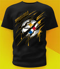 Pittsburgh Steelers Ripped Claw Design Tee on black shirt