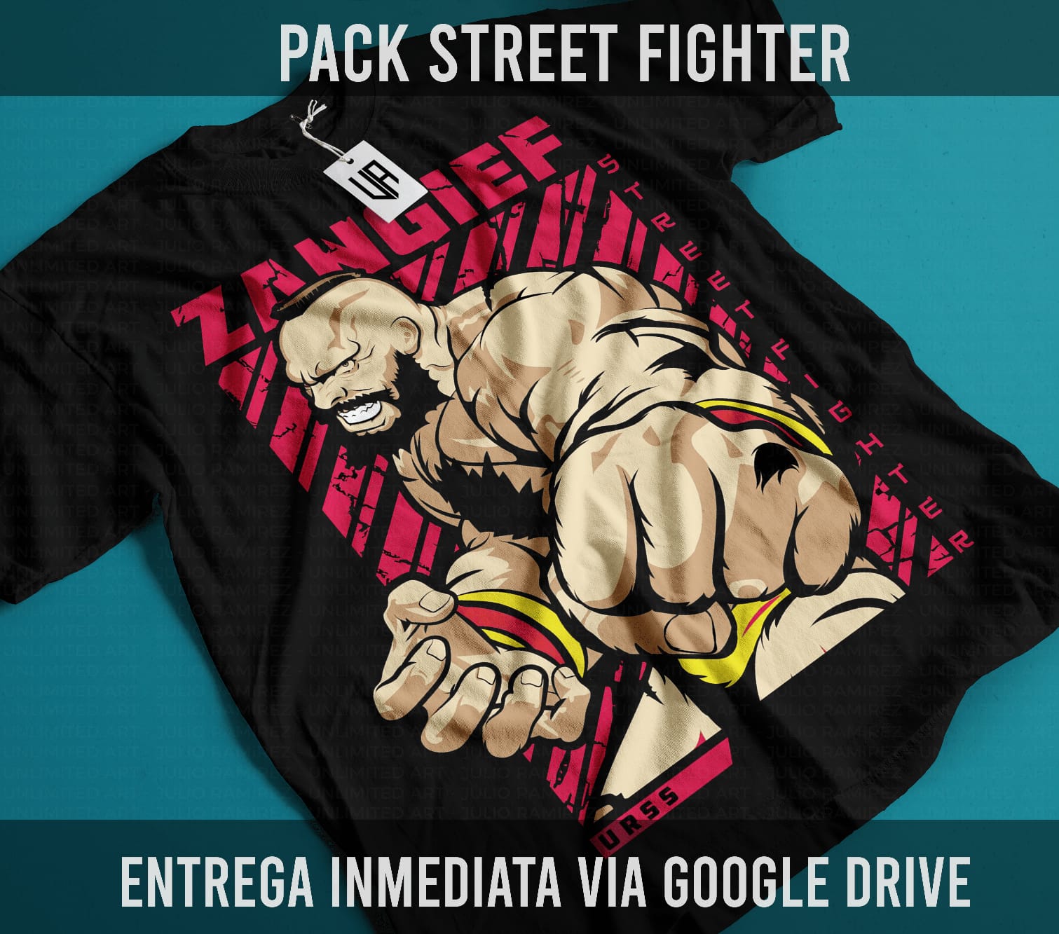 Zangief Street Fighter graphic tee - black