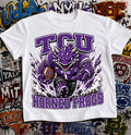 TCU Horned Frogs Football Shirt - Horned Frog mascot in TCU football gear