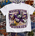 Washington Huskies Football Shirt - Husky mascot in UW football gear