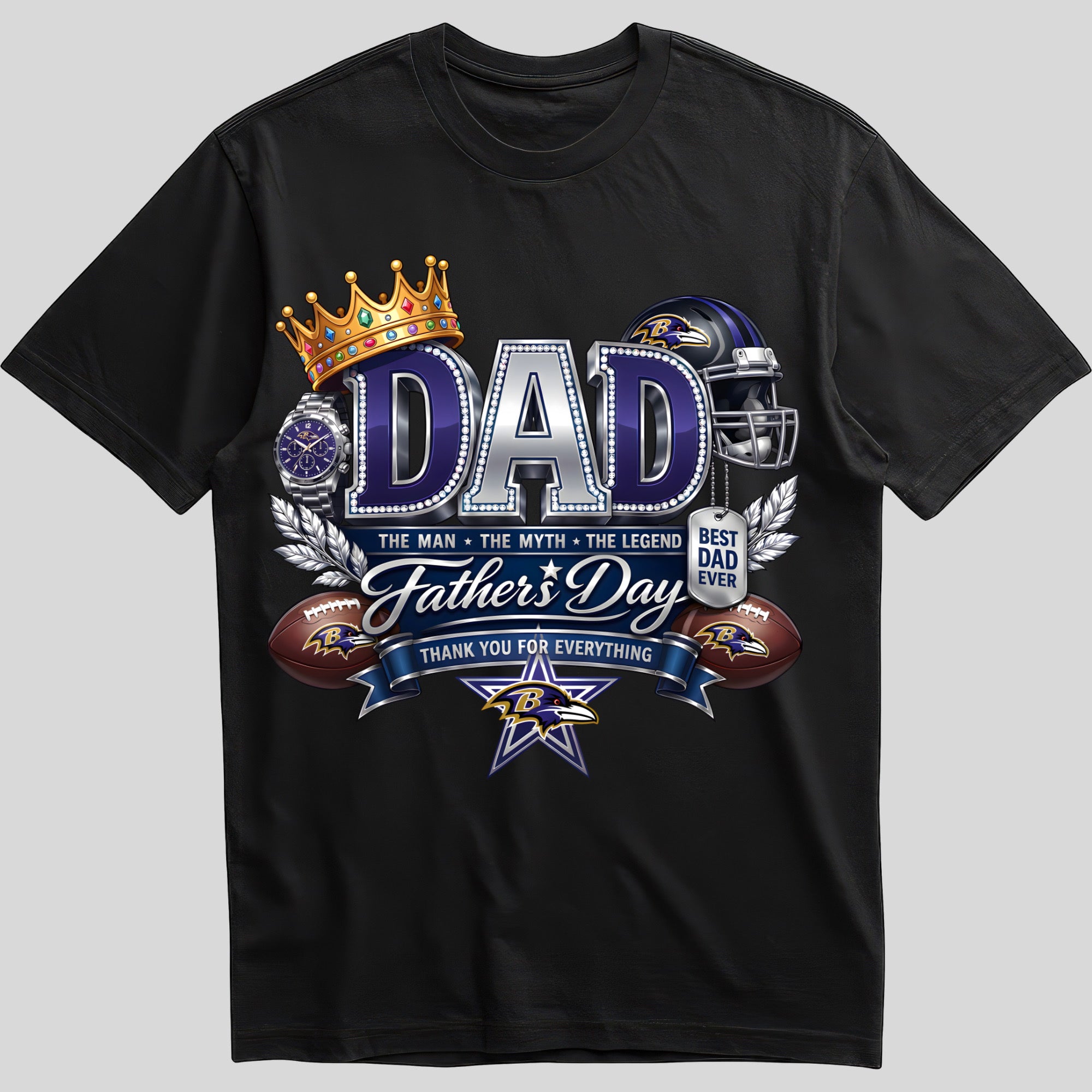 fdnfl111  Dad The Man The Myth The Legend Father's Day T-Shirt