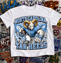 North Carolina Tar Heels Football Shirt - Rameses mascot in Carolina football gear