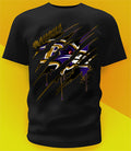 Baltimore Ravens Ripped Claw Design Tee on black shirt
