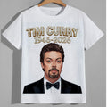 Tim Curry 1946-2026 tuxedo portrait tribute graphic tee