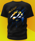Los Angeles Rams Ripped Claw Design Tee on black shirt