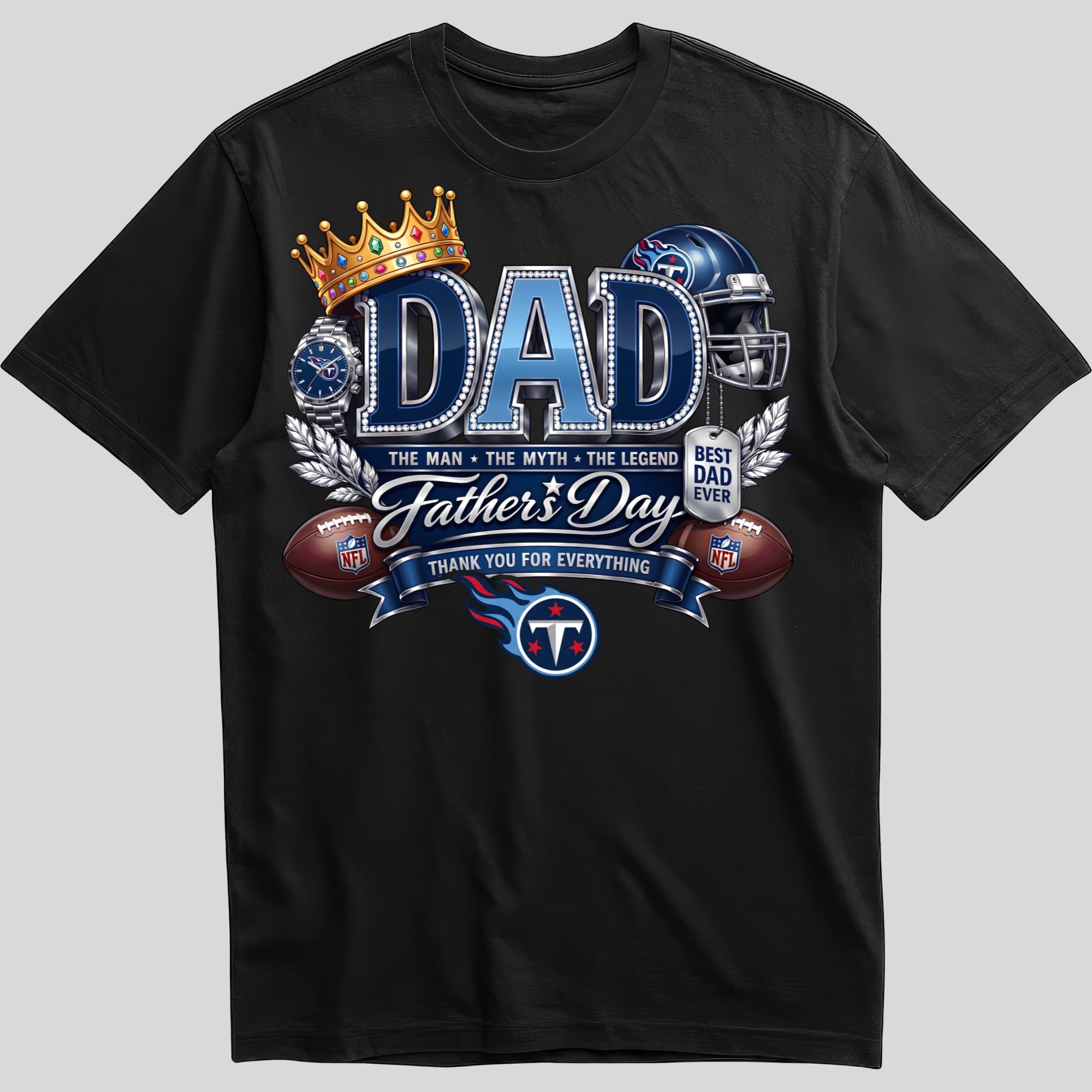fdnfl113 Dad The Man The Myth The Legend Father's Day T-Shirt