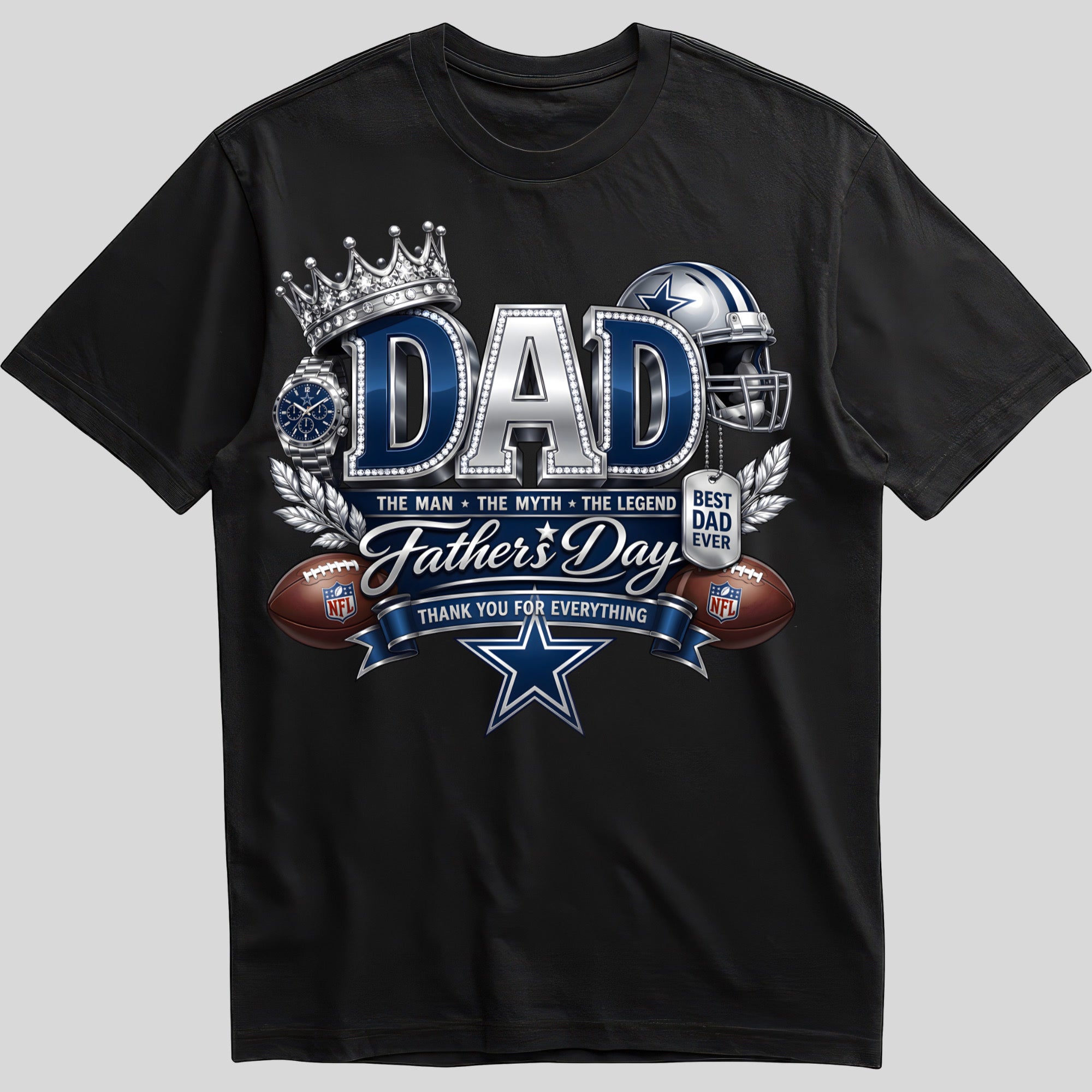 fdnfl121 Dad The Man The Myth The Legend Father's Day T-Shirt
