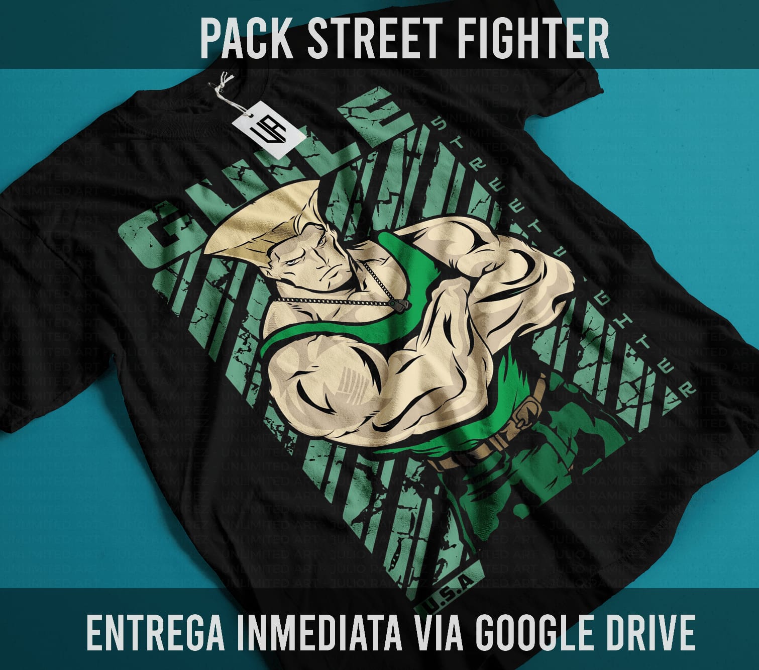 Guile Street Fighter graphic tee - black