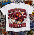 Virginia Tech Hokies Football Shirt - HokieBird mascot in VT football gear