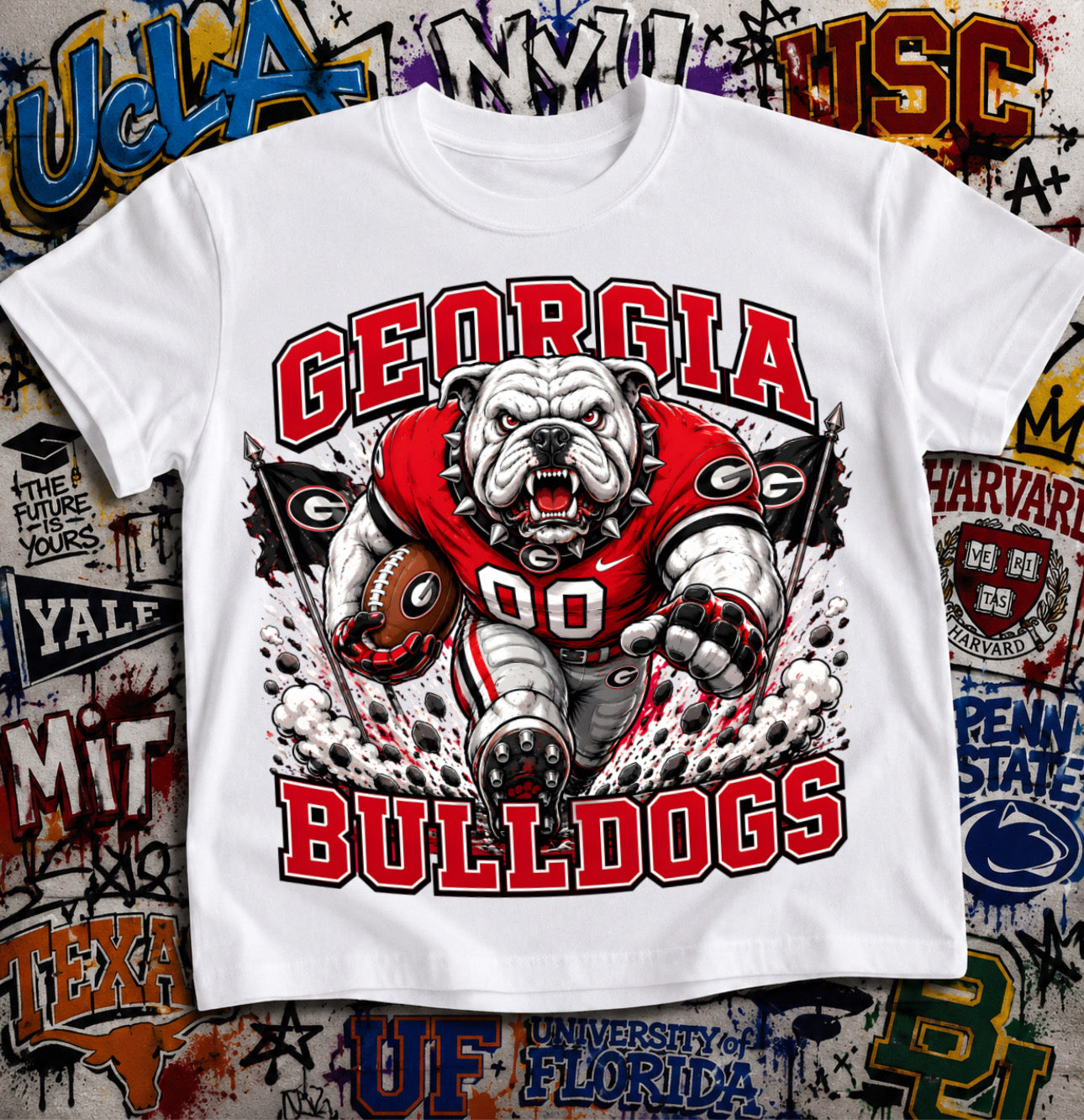 Georgia Bulldogs Football Shirt - Uga Bulldog mascot in Georgia football gear