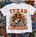 Texas Longhorns Football Shirt - Bevo the Longhorn mascot in Texas football gear