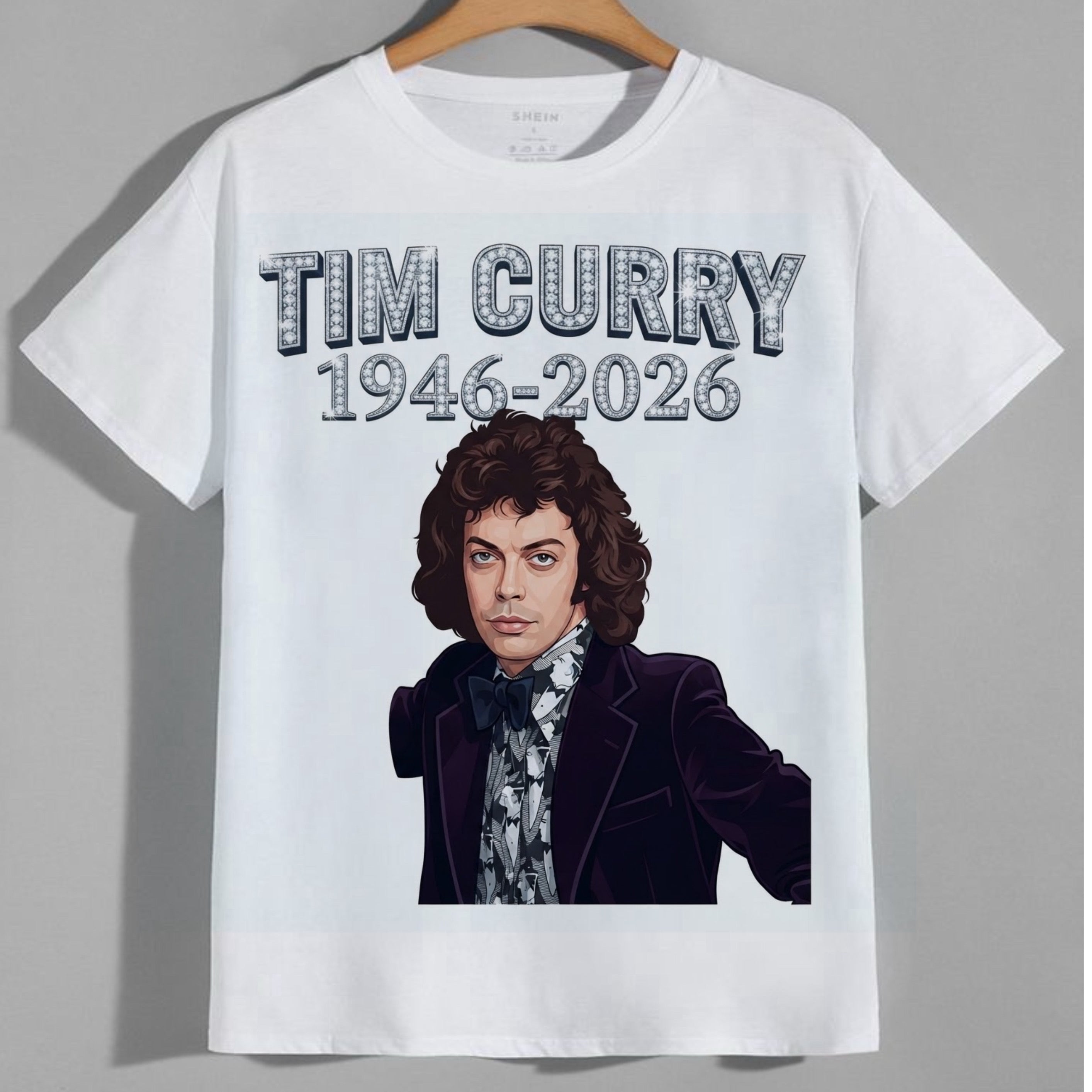 Tim Curry 1946-2026 classic portrait tribute graphic tee