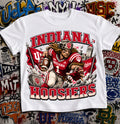 Indiana Hoosiers Football Shirt - Frontiersman mascot in IU football gear