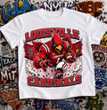 Louisville Cardinals Football Shirt - Cardinal bird mascot in Louisville football gear