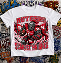 Rutgers Scarlet Knights Football Shirt - Armored Knight mascot in Rutgers football gear