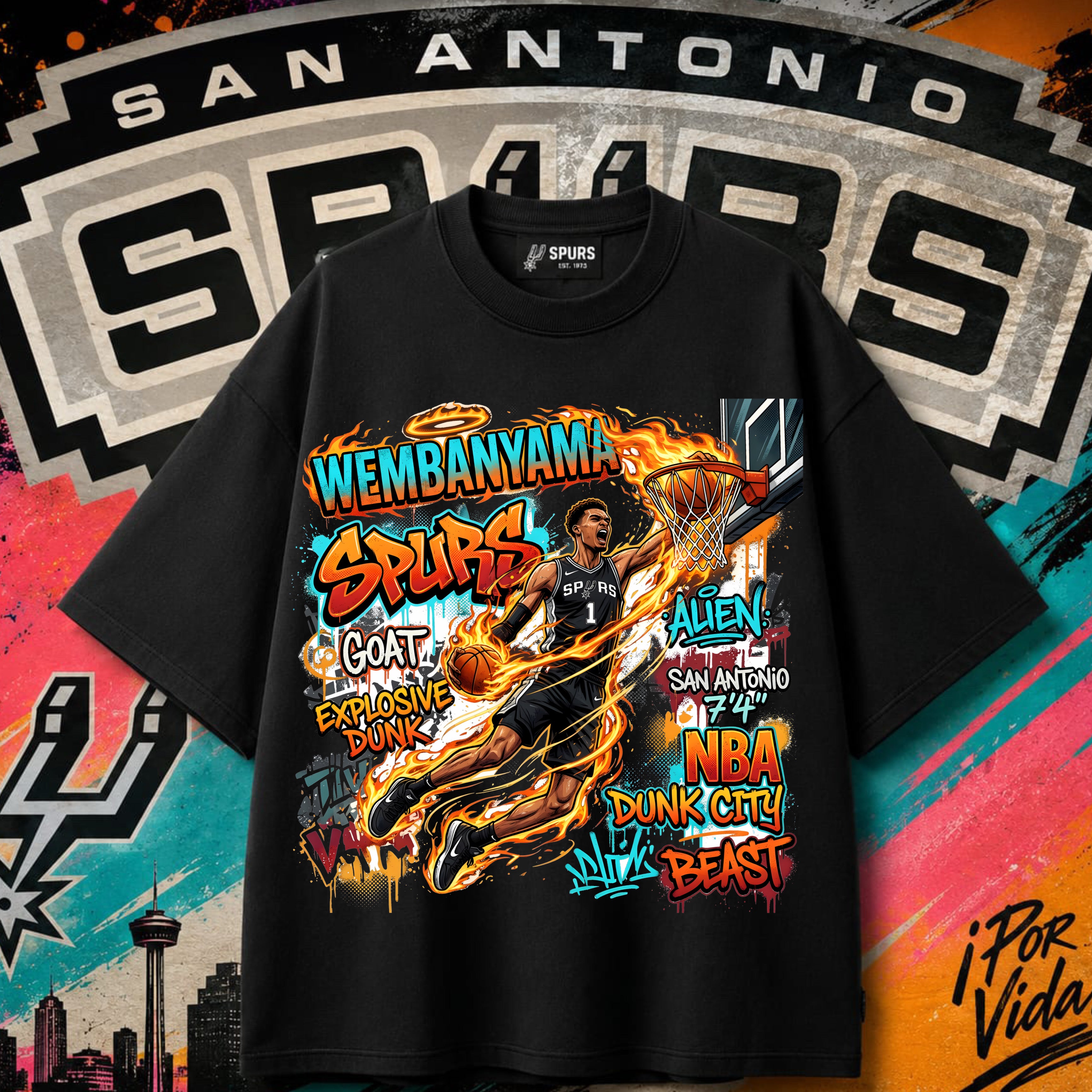 Go Spurs Go – Aztec Native Pattern Tee