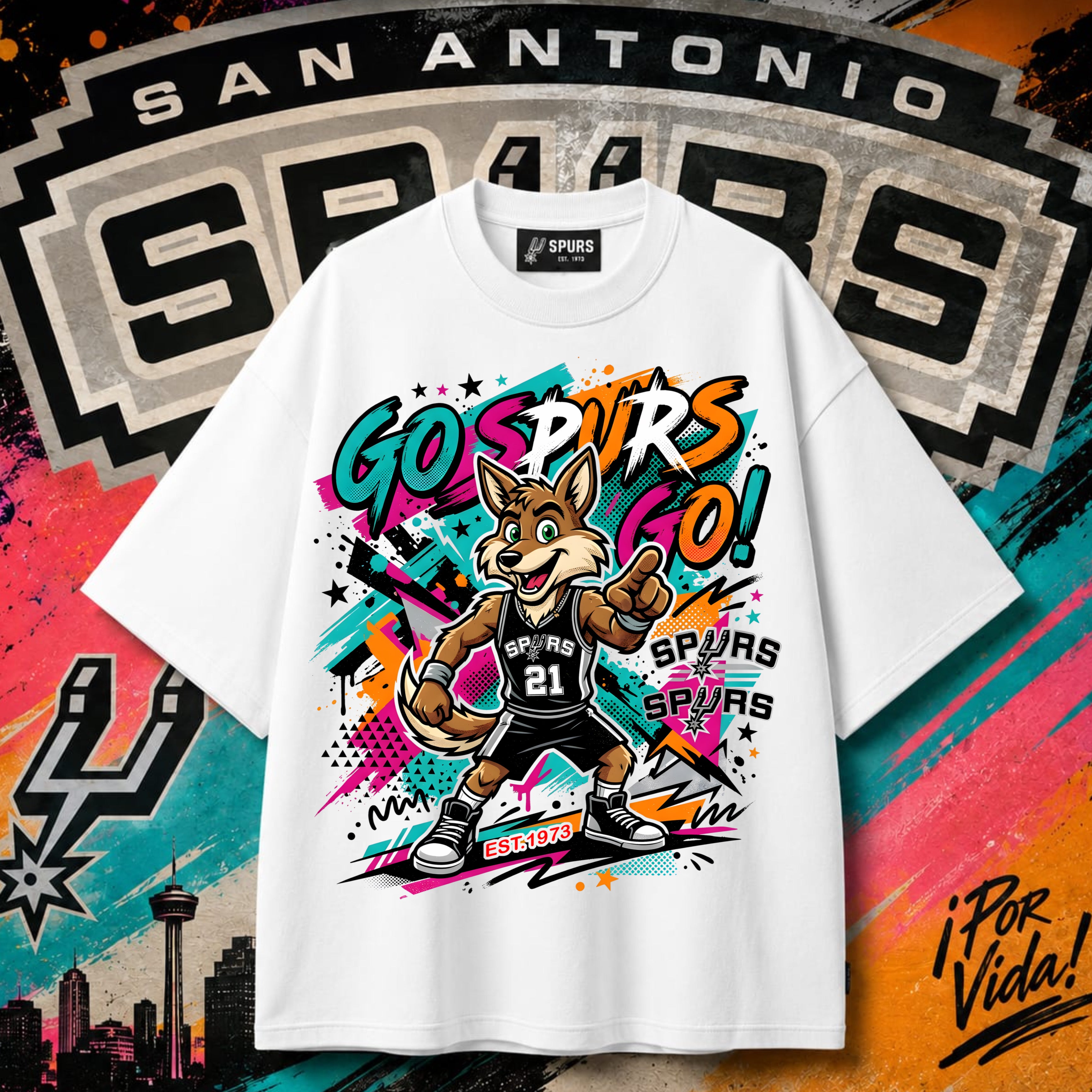 Spurs – Wembanyama Fire Slam Dunk Tee