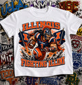Illinois Fighting Illini Football Shirt - Warrior mascot in Illinois football gear