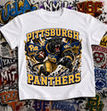 Pittsburgh Panthers Football Shirt - Roc the Panther mascot in Pitt football gear