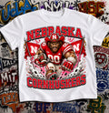 Nebraska Cornhuskers Football Shirt - Herbie Husker mascot in Nebraska football gear