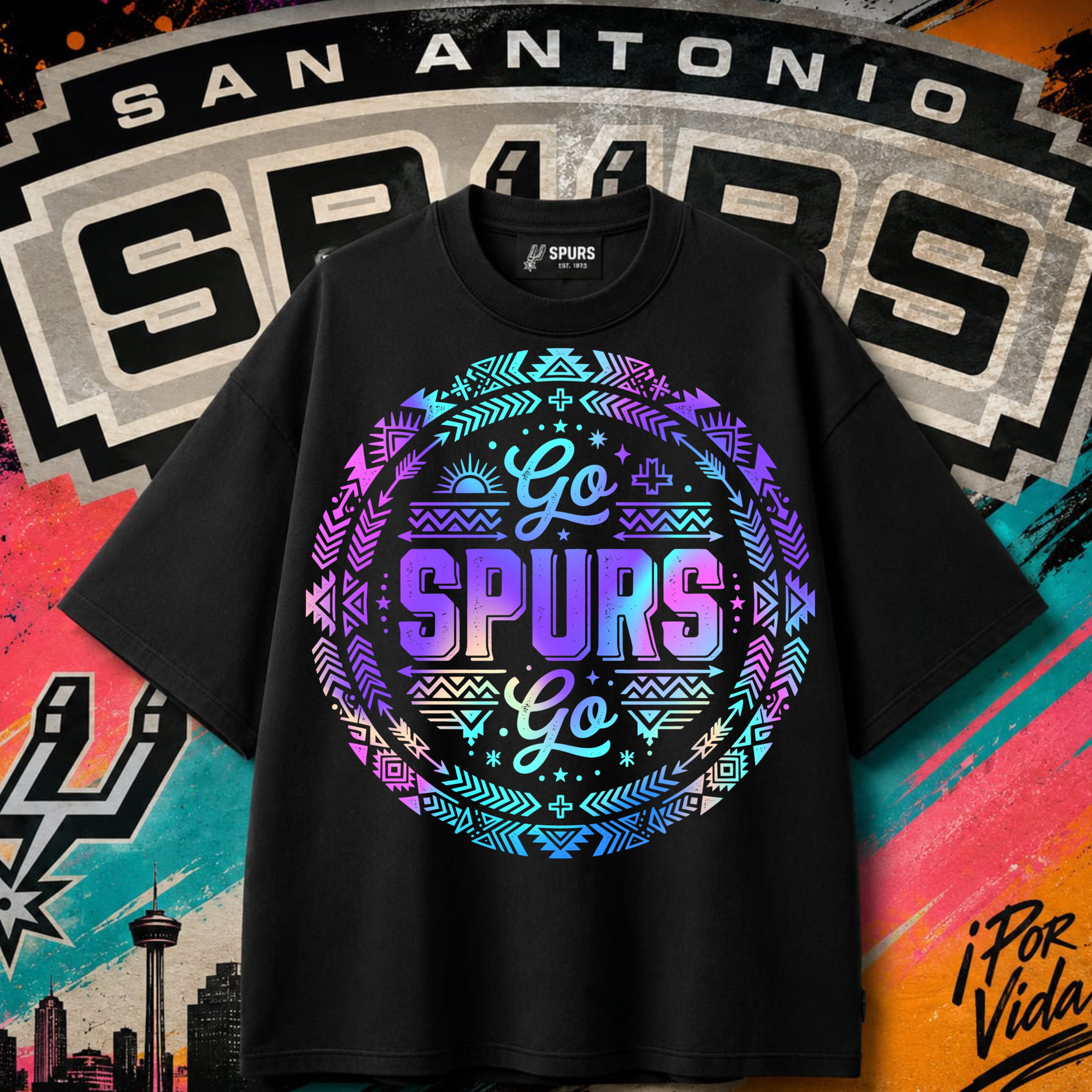 Go Go Spurs – Neon Logo Tee