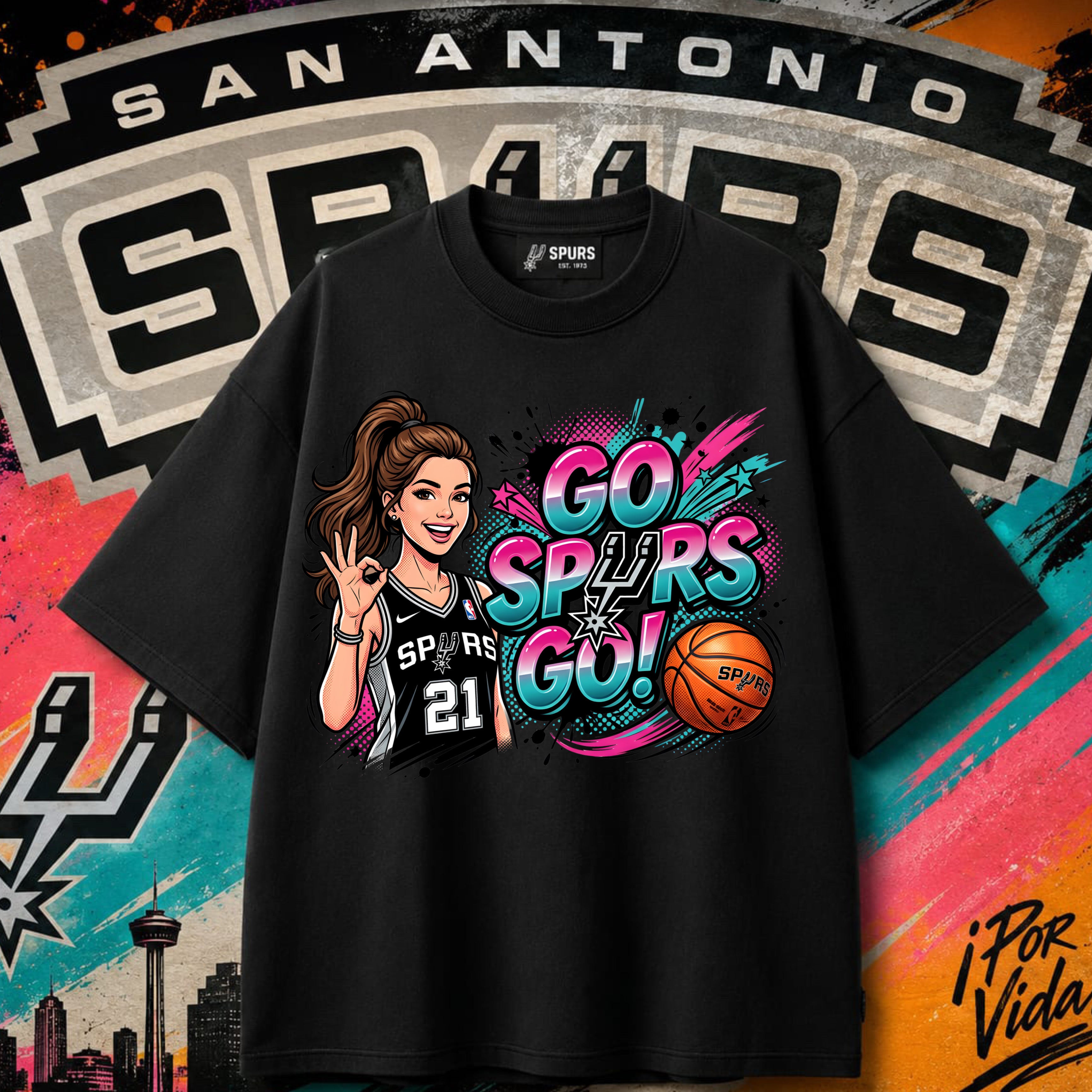 Go Spurs Go – Wembanyama Dribble Tee