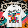 San Antonio Go Go Spurs Go – Retro Stripe Tee
