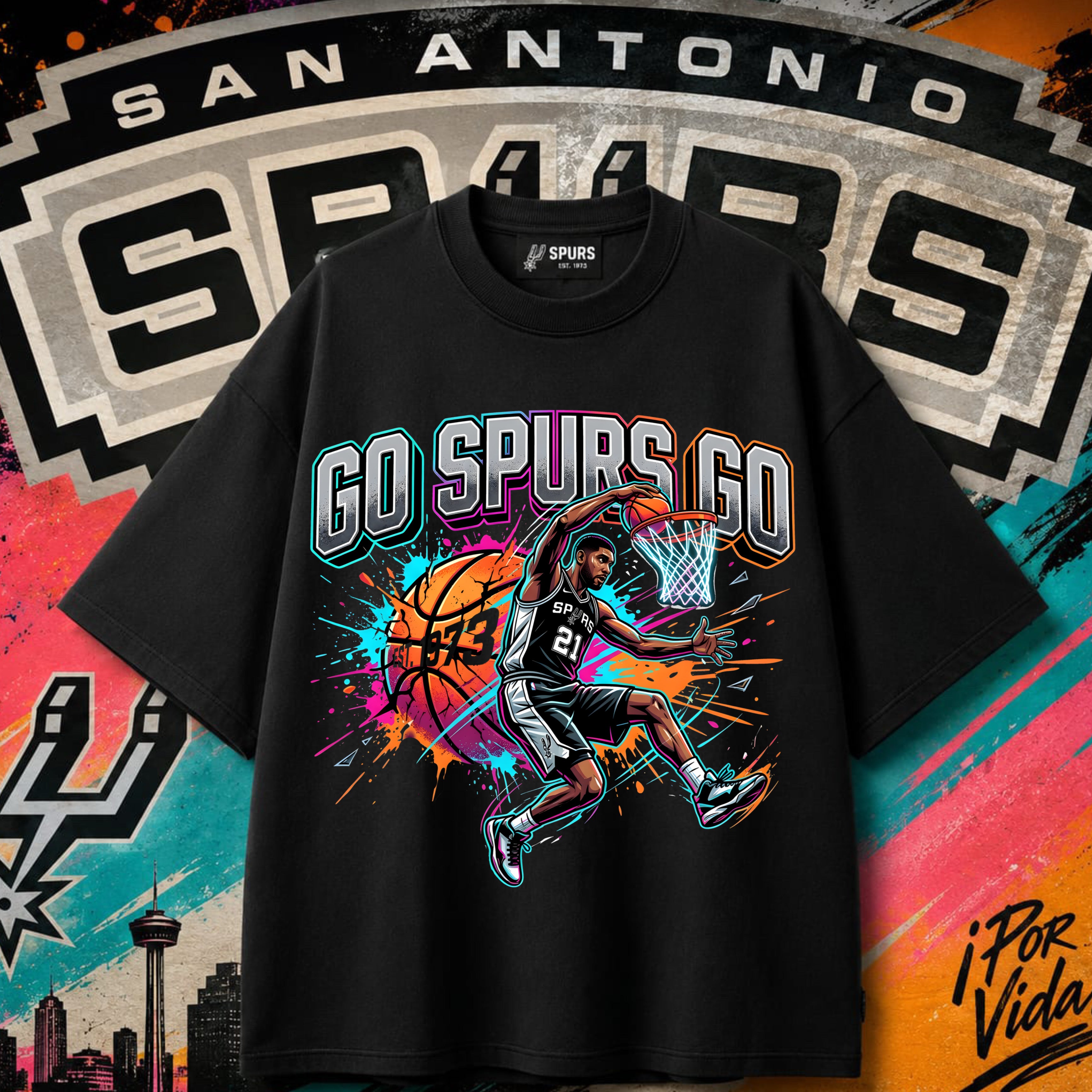 Go Spurs Go – Wembanyama & Coyote Tee