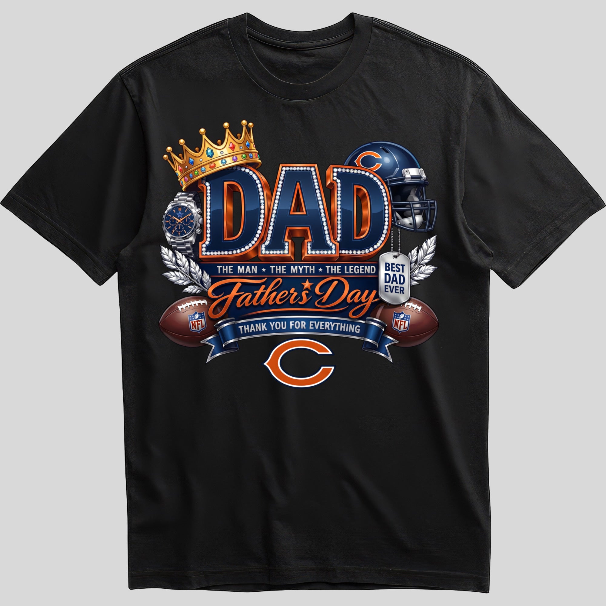 fdnfl127 NFL Dad The Man The Myth The Legend Father's Day T-Shirt