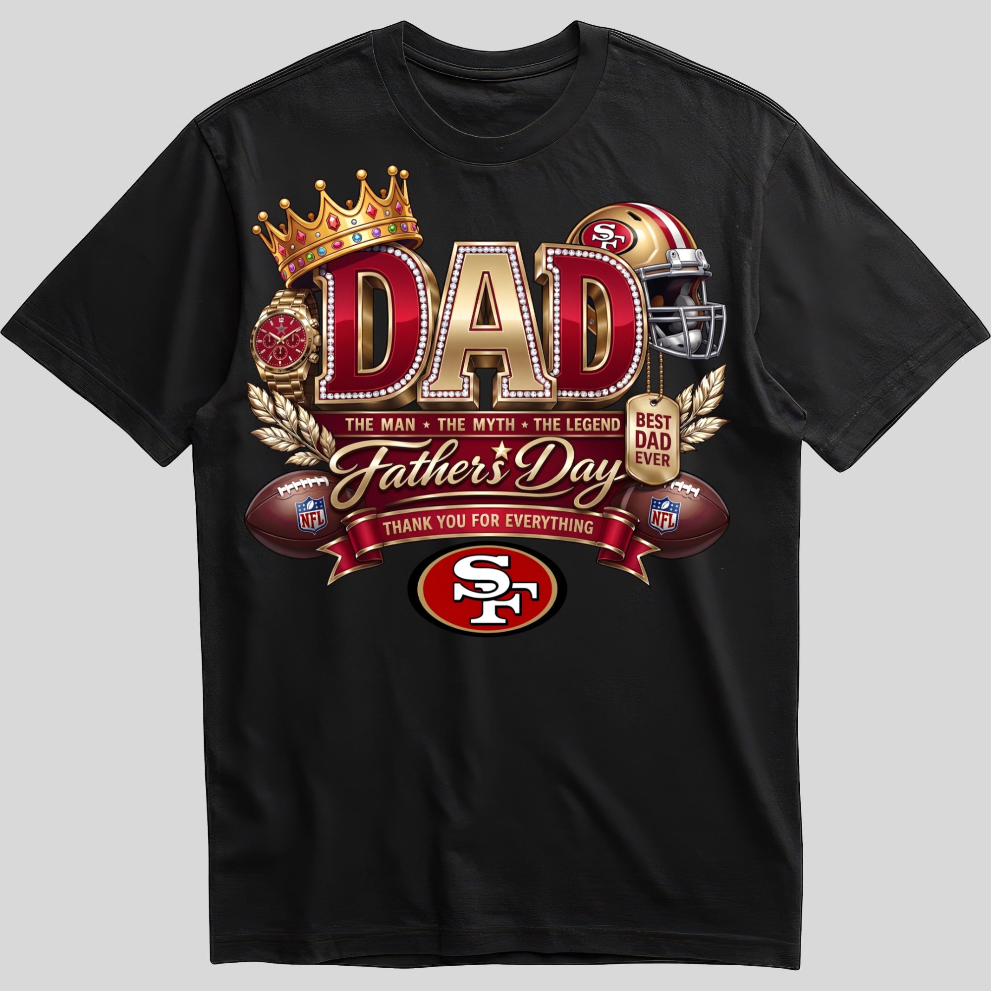 fdnfl129 NFL Dad The Man The Myth The Legend Father's Day T-Shirt