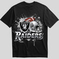 Las Vegas Raiders splash design graphic tee on black shirt
