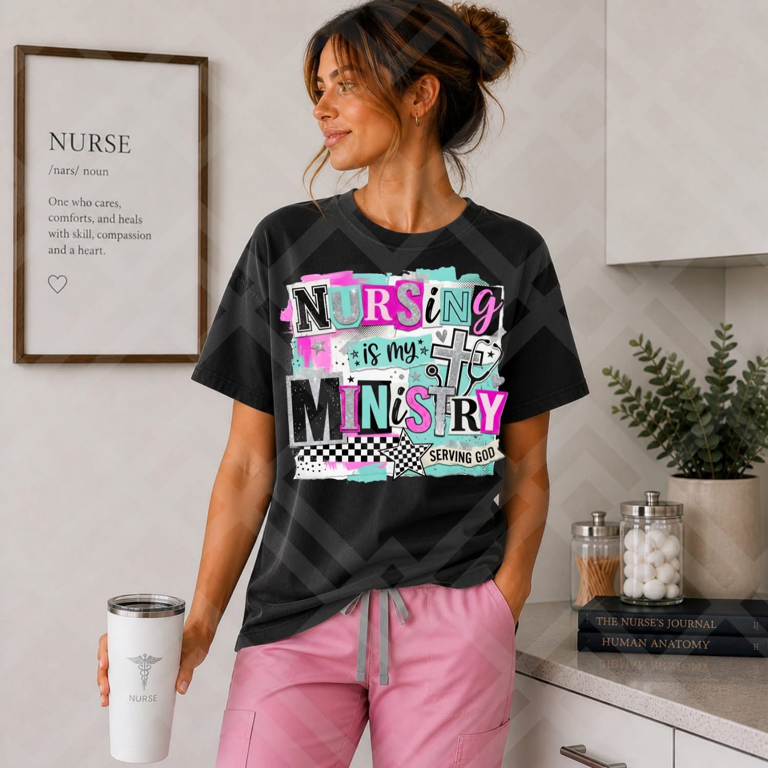 Thank You Nurses Pink Turquoise T-Shirt