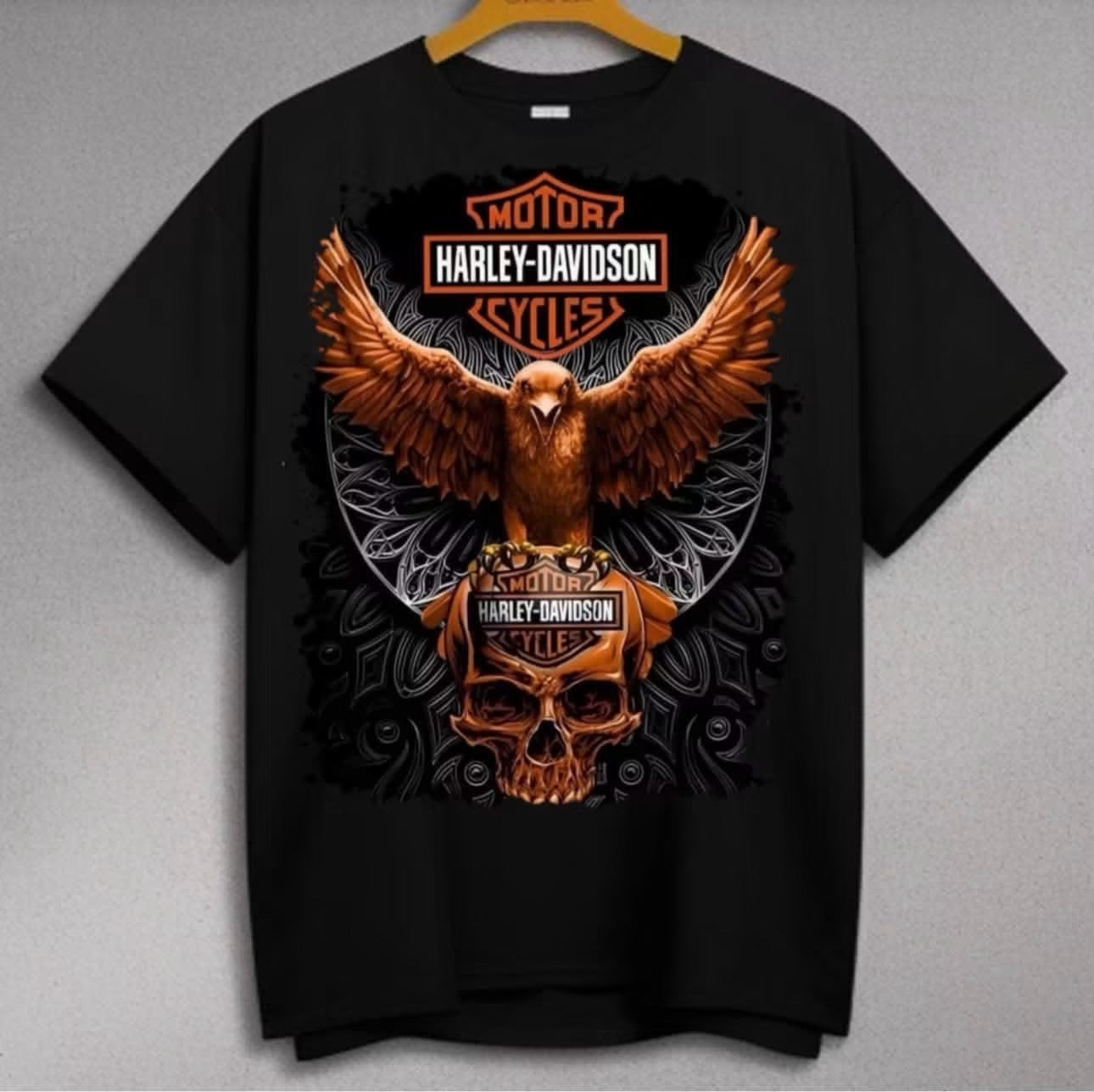Harley-Davidson Orange Eagle Skull Badge T-Shirt