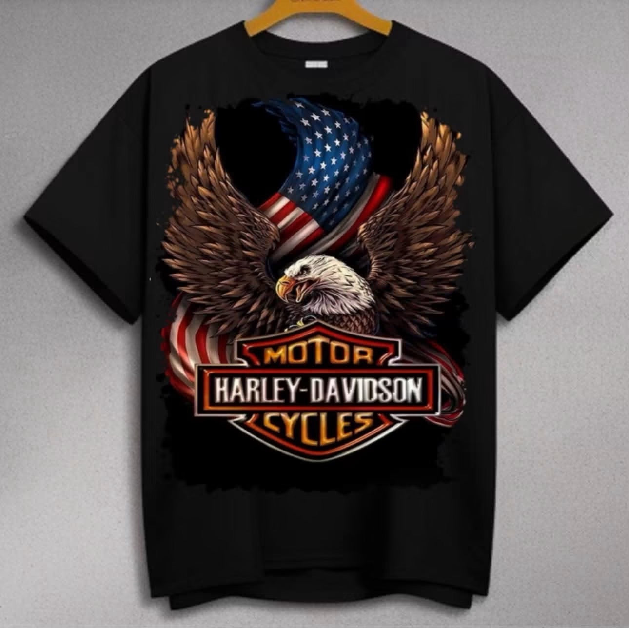 Harley-Davidson American Flag Bald Eagle Badge T-Shirt