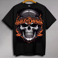 Harley-Davidson Biker Skull Helmet Flames T-Shirt